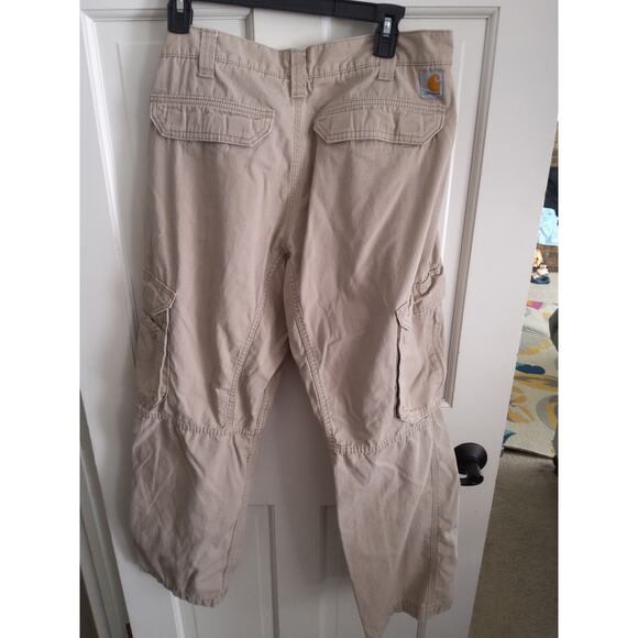 Carhartt khaki colored work cargo 10 pocket Force pants - Picture 3 of 9